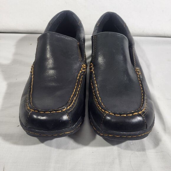 Børn Women's  Black Leather Round Toe Slip On Loafer Shoes Size 10.5 - Picture 1 of 7
